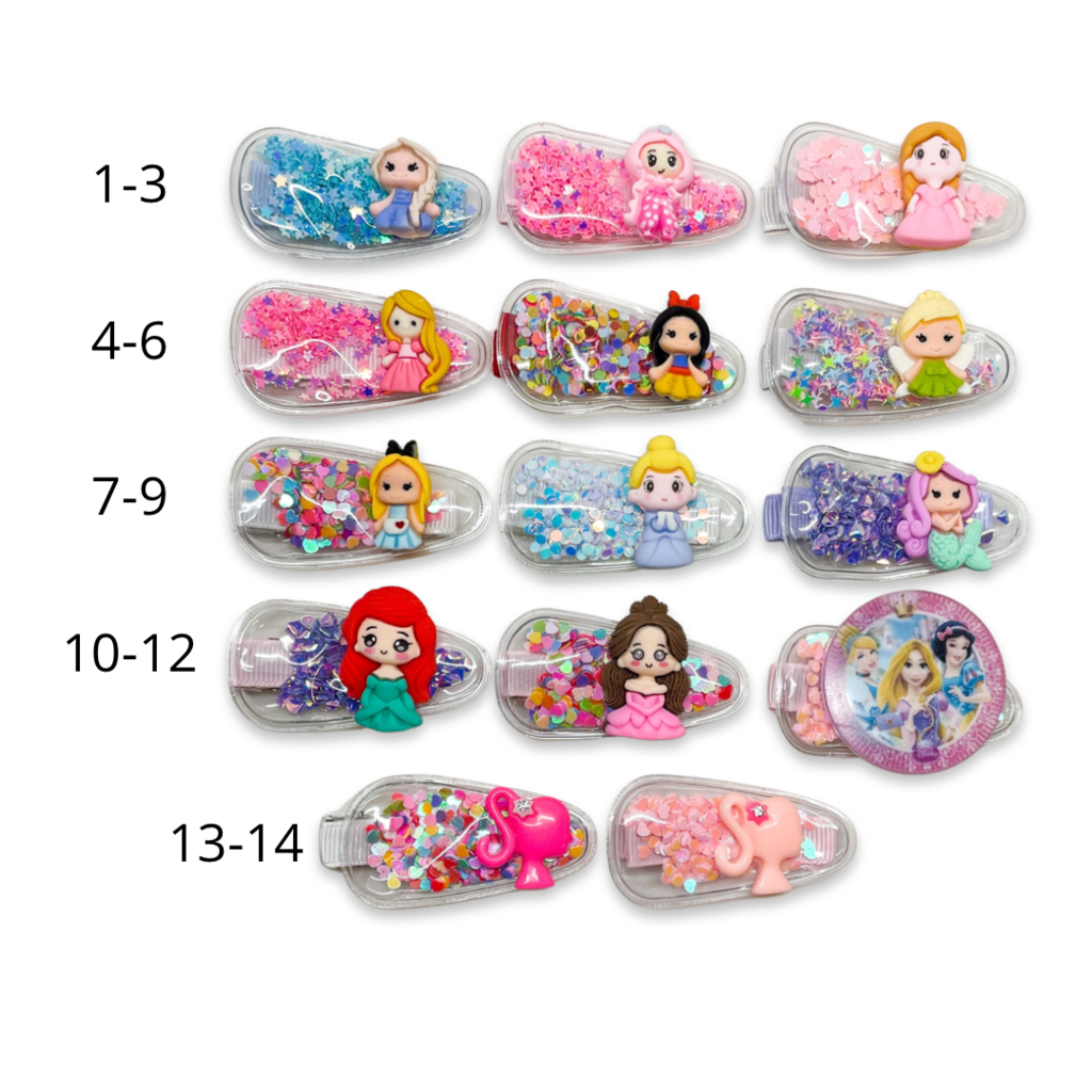 SHAKER NON SLIP HAIR CLIPS - PRINCESS 8