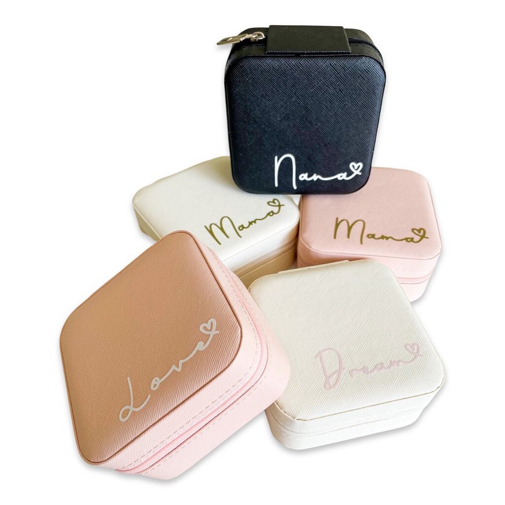 MINI JEWELLERY CASE - WHITE, PINK LOVE
