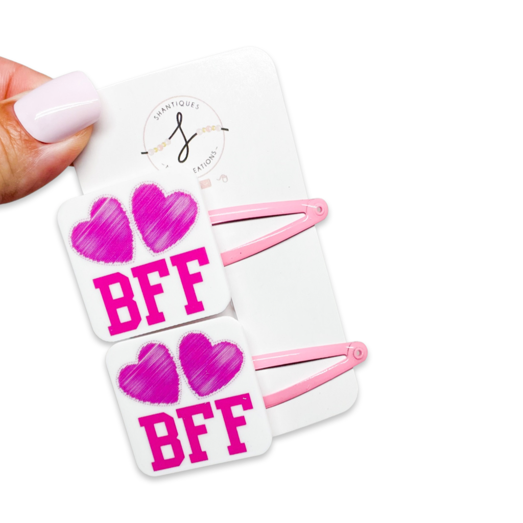 BFF SNAP CLIP SET - LIGHT PINK