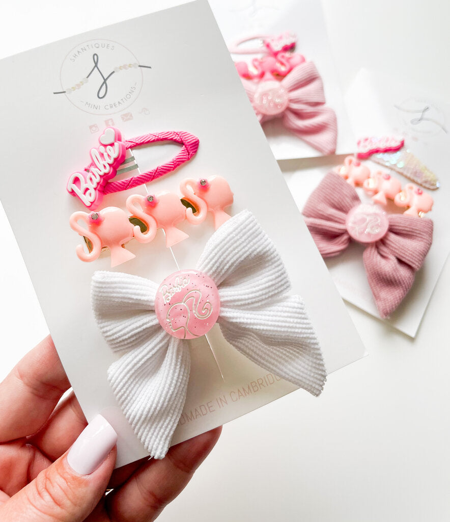 DREAM PINK - TRIO BOW SET - WHITE
