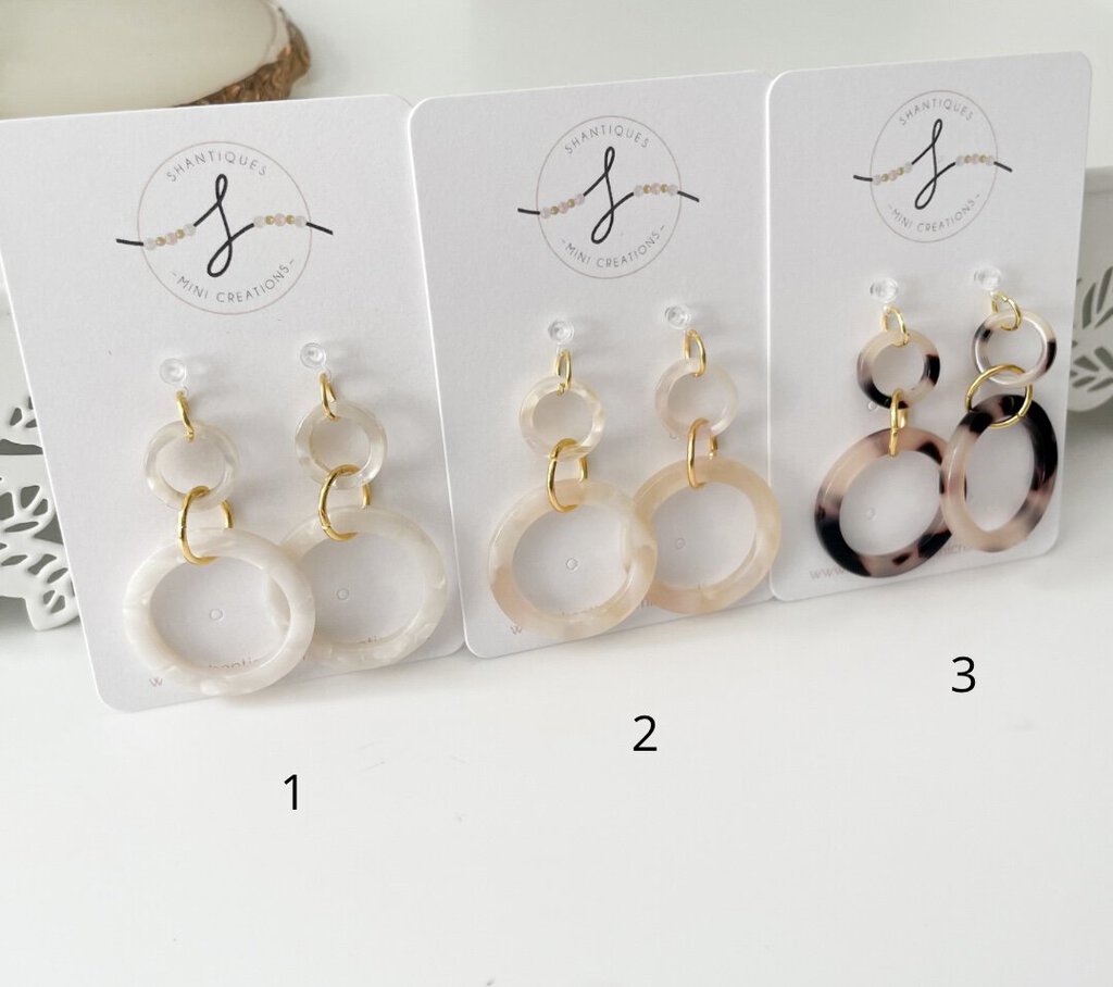 RESIN CIRLE DROPS 1 - DANGLE EARRINGS