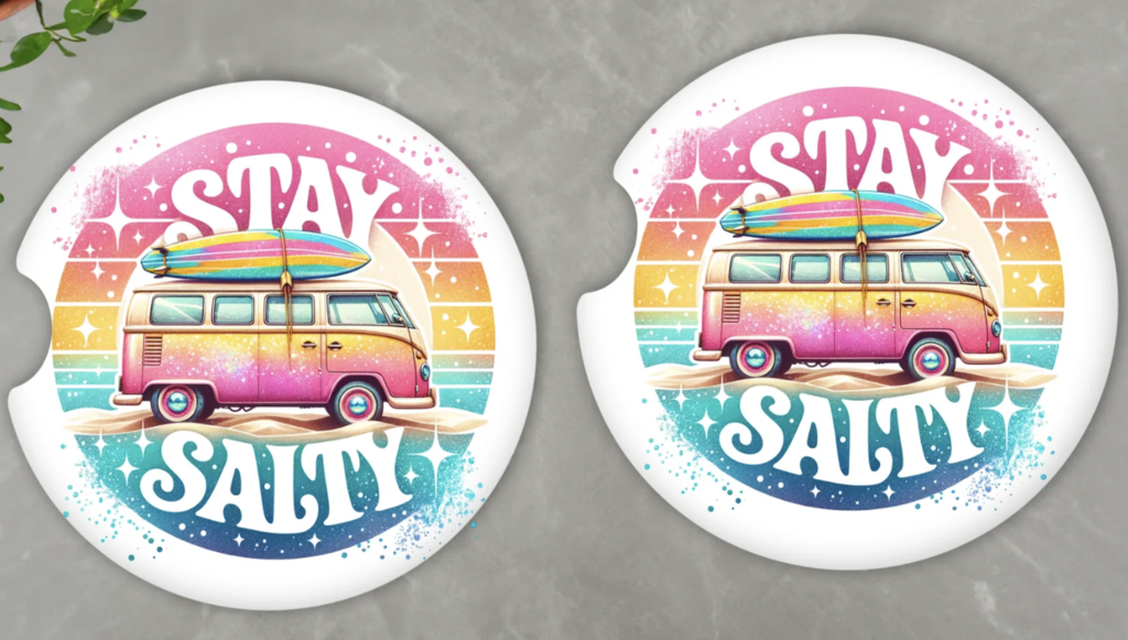 Stay Salty Car Coasters