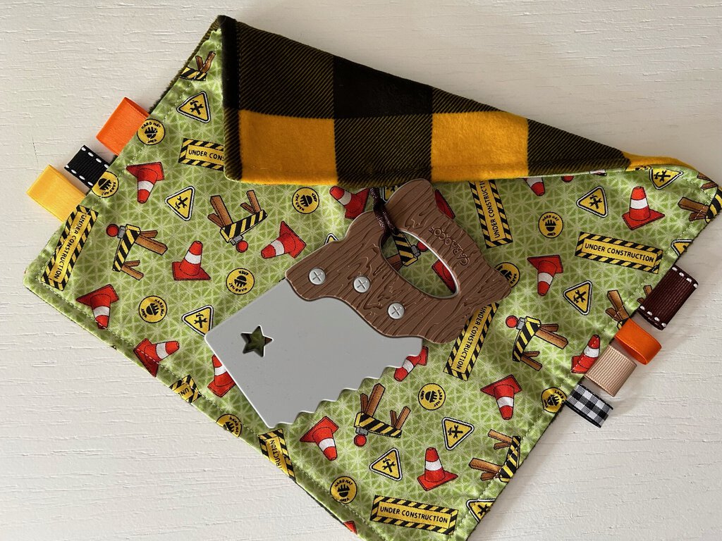 Taggie Lovie Mini Sensory Blanket - Construction Worker