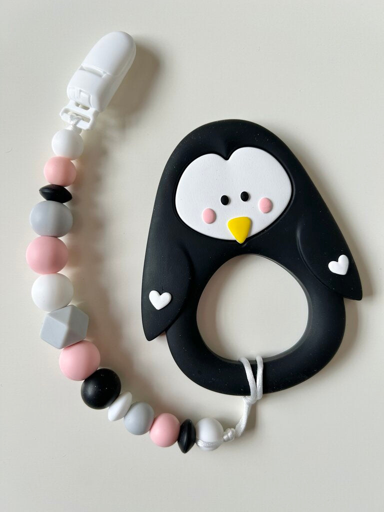 Teether & Clip - Penguin