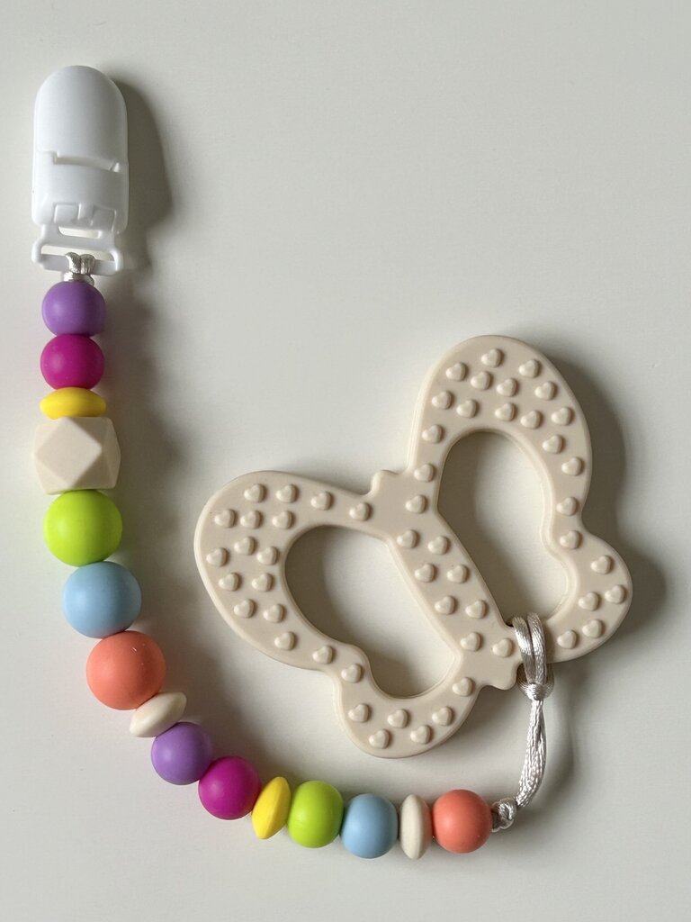 Teether & Clip - Cream Butterfly