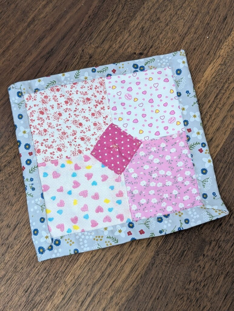 Pretty in Pink Coffee Quilt 7" square