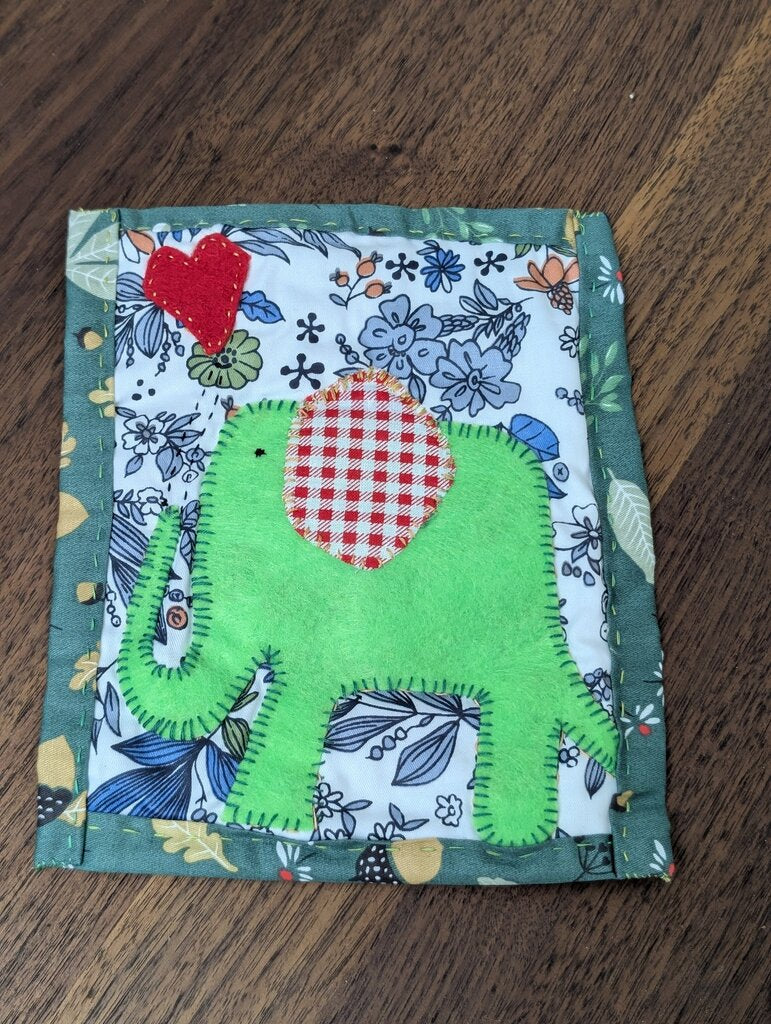 "Elephant" Coffee Quilt 6 /2"x7 1/2"
