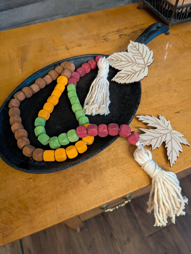 Vibrant Fall Painted Bead Garland