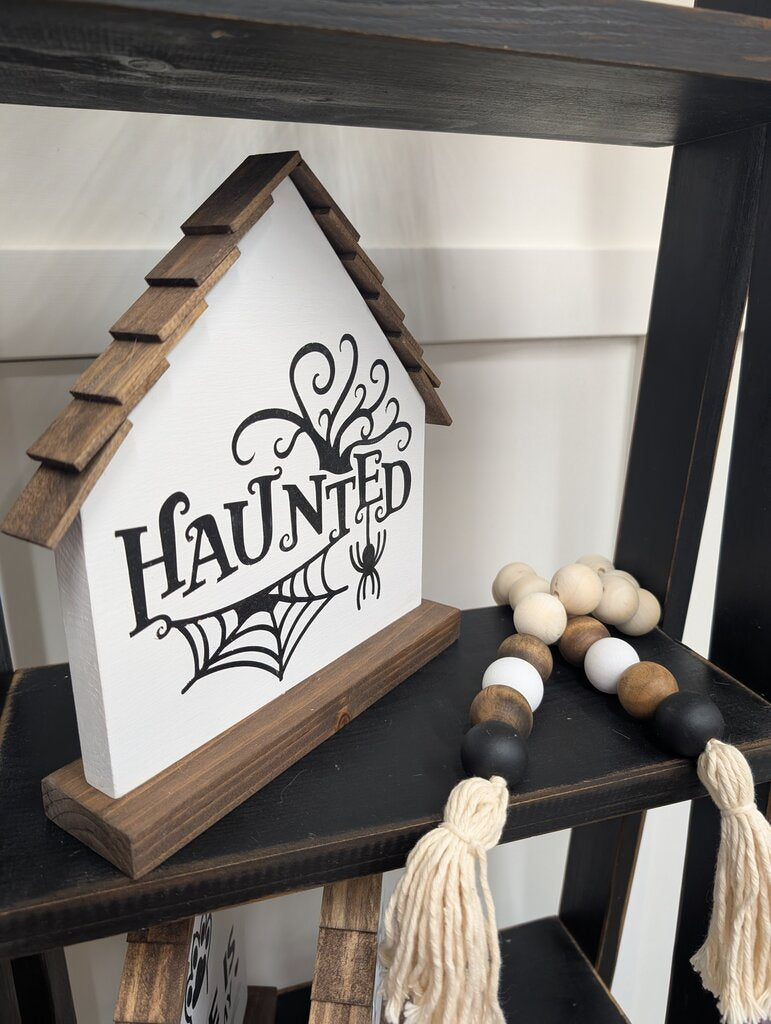 "Haunted" Wooden House Decor