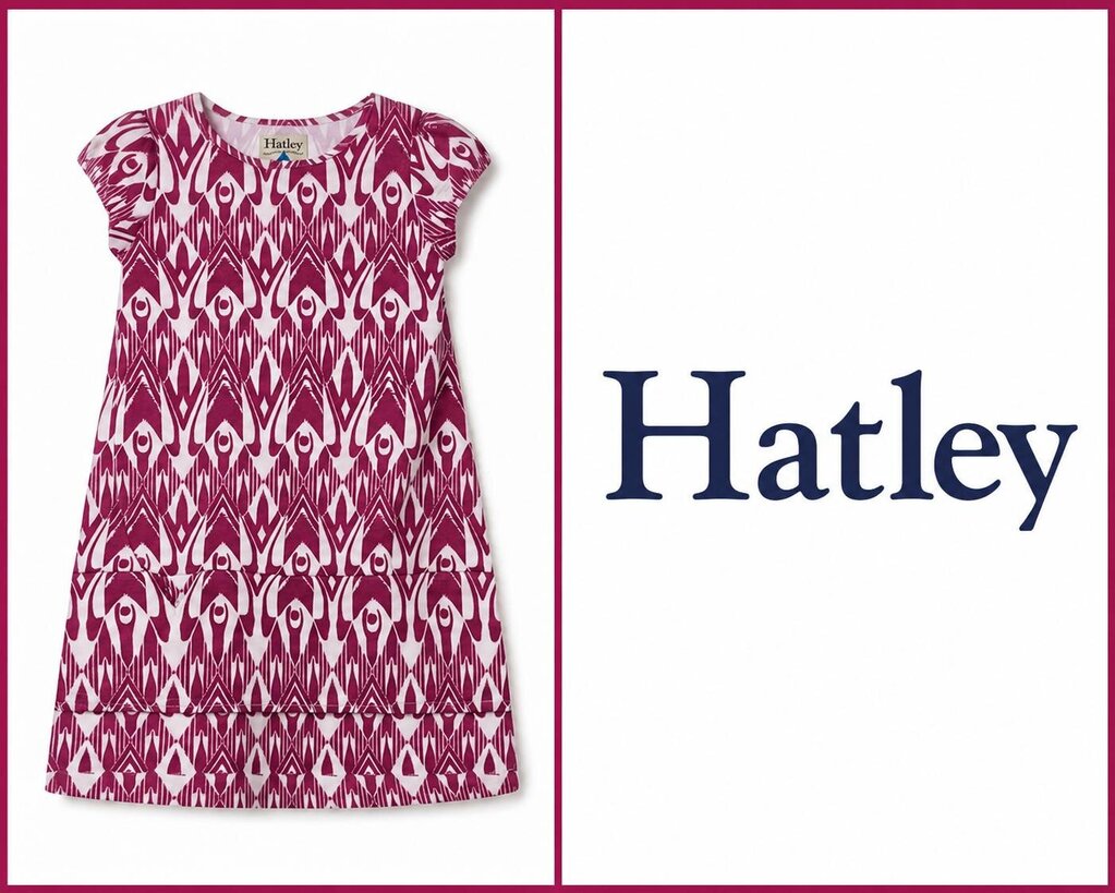 HATLEY Pink & White Geometric Print Sheath Dress~Small