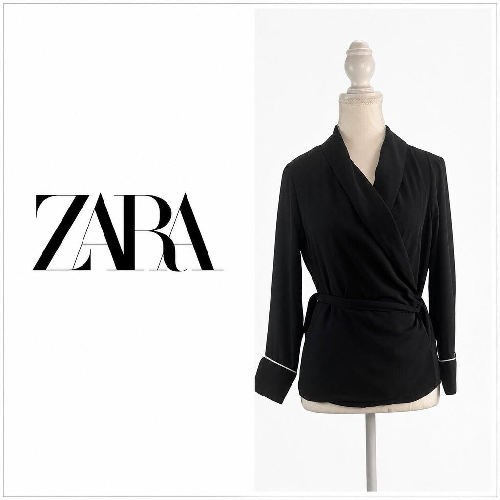 ZARA Basic Collection Women's Wrap Blouse - XS