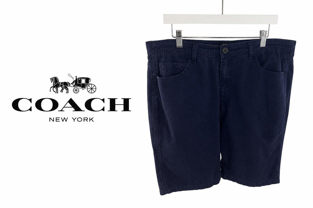 COACH Men's Navy Bermuda Shorts - Size 38