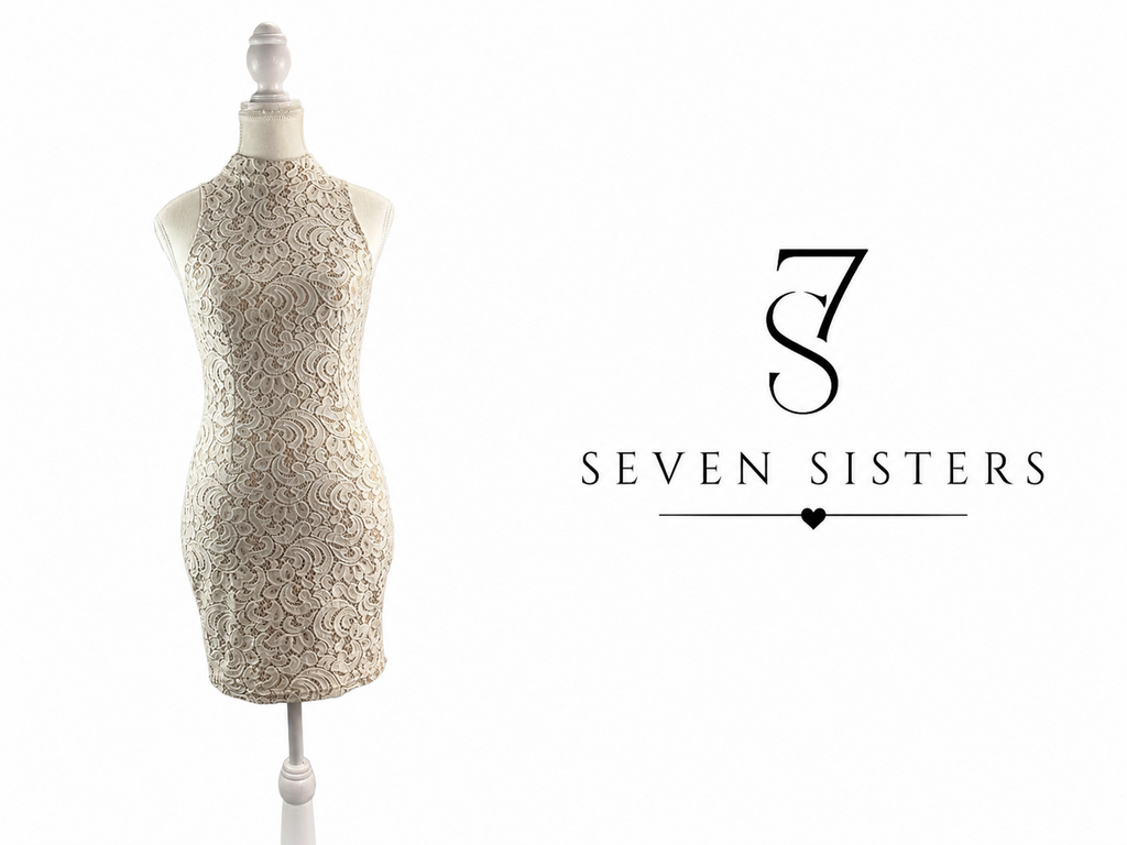 SEVEN SISTERS Lace Halter Dress - Small