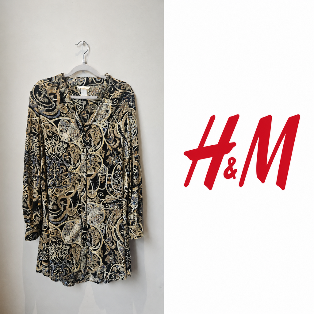 H&M Paisley Print Shirt Dress/Tunic - Size 6