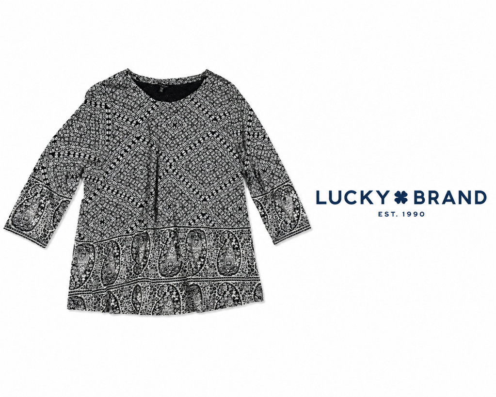 LUCKY BRAND Paisley Print Knit Top ~ Size 3X