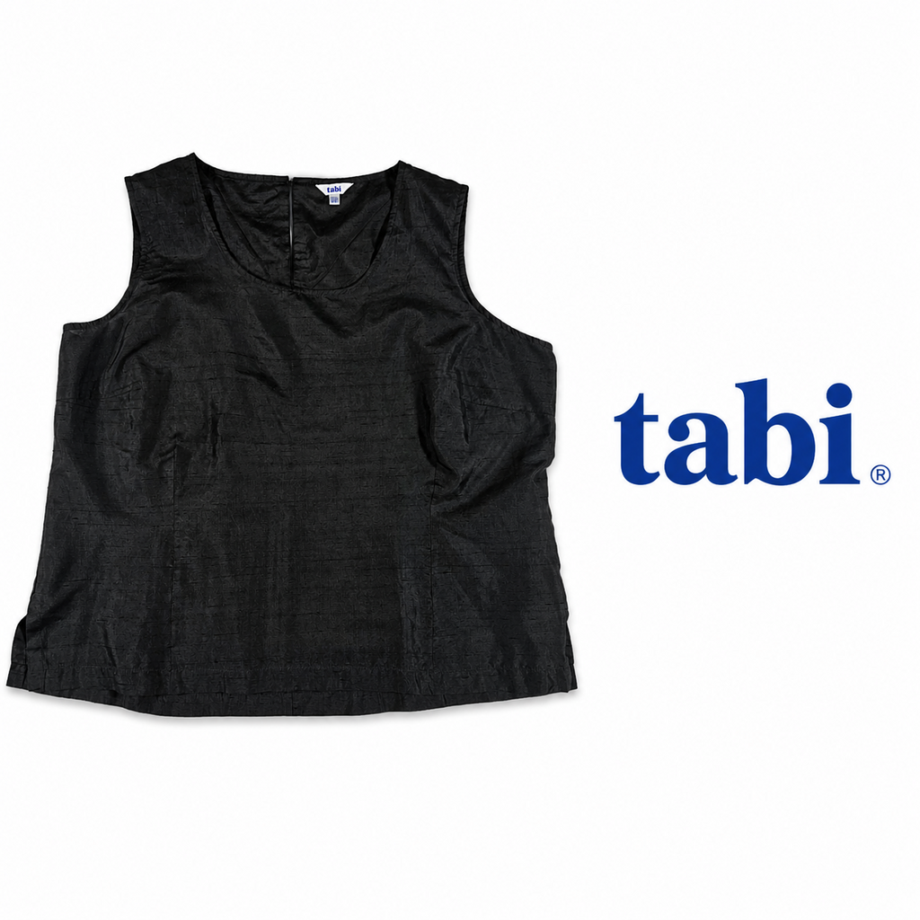 TABI Black Sleeveless Blouse ~ 2XL