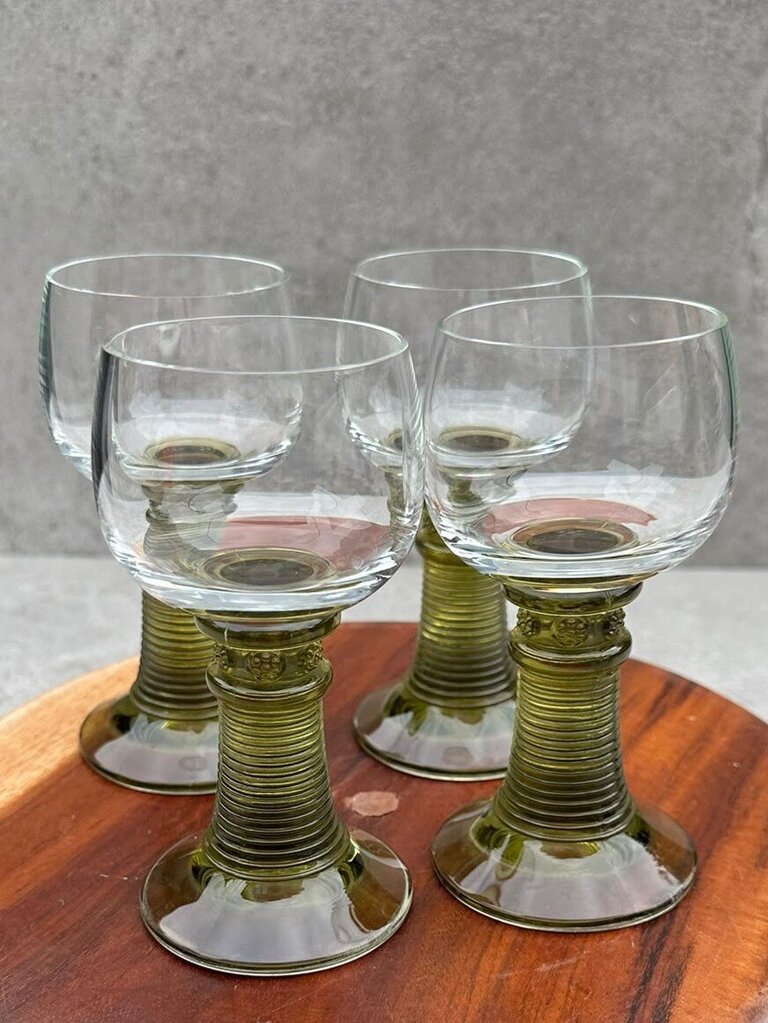 Romer Wine Glasses Green Stem (4)