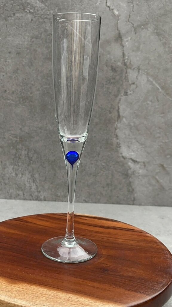 Orrefors Intermezzo Blue Crystal Flute