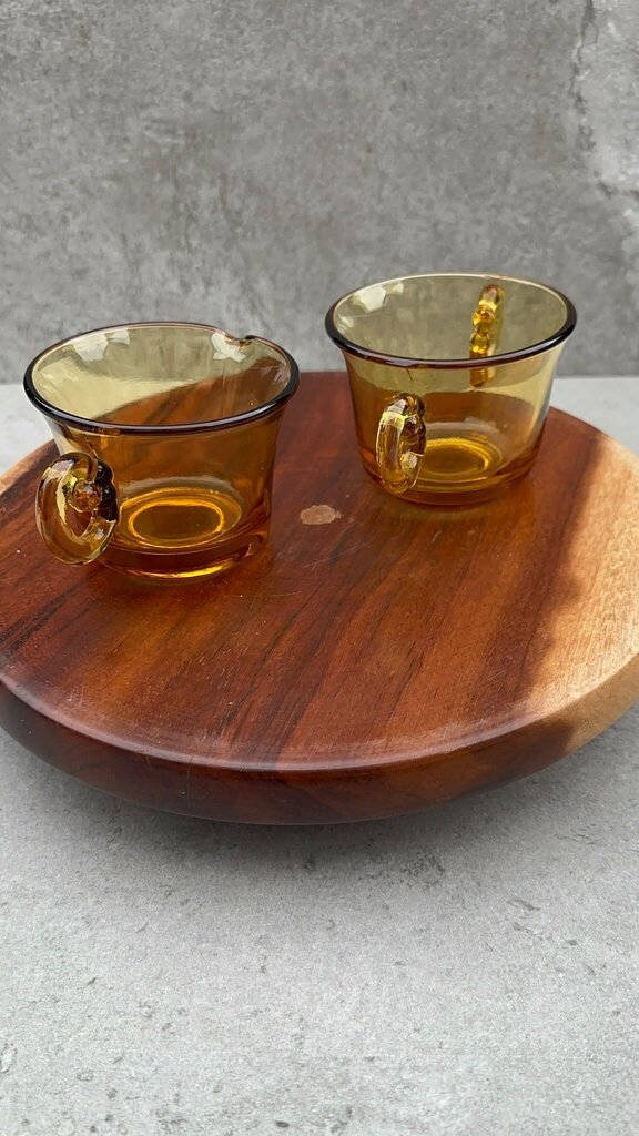 Art Deco Cream & Sugar Set - Amber (2 pcs)