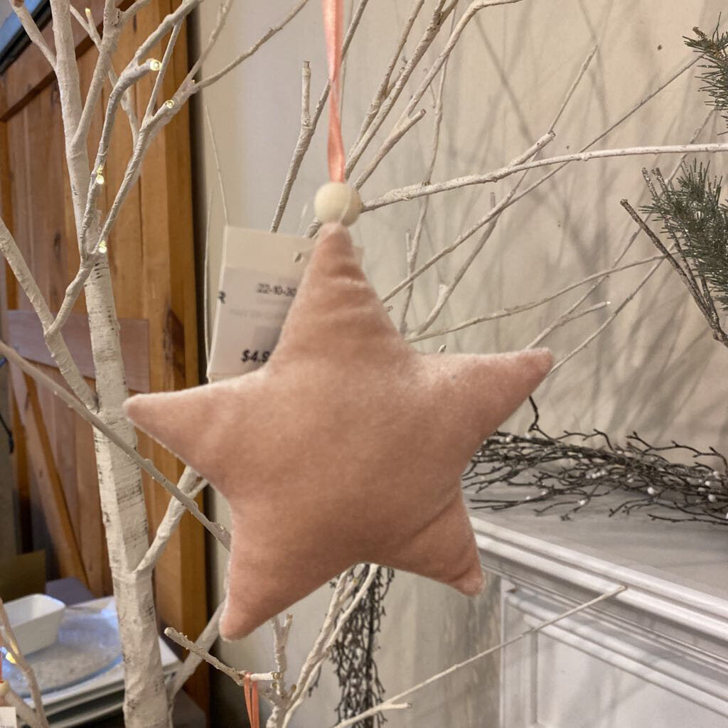 STUFFED PINK STAR ORNAMENT