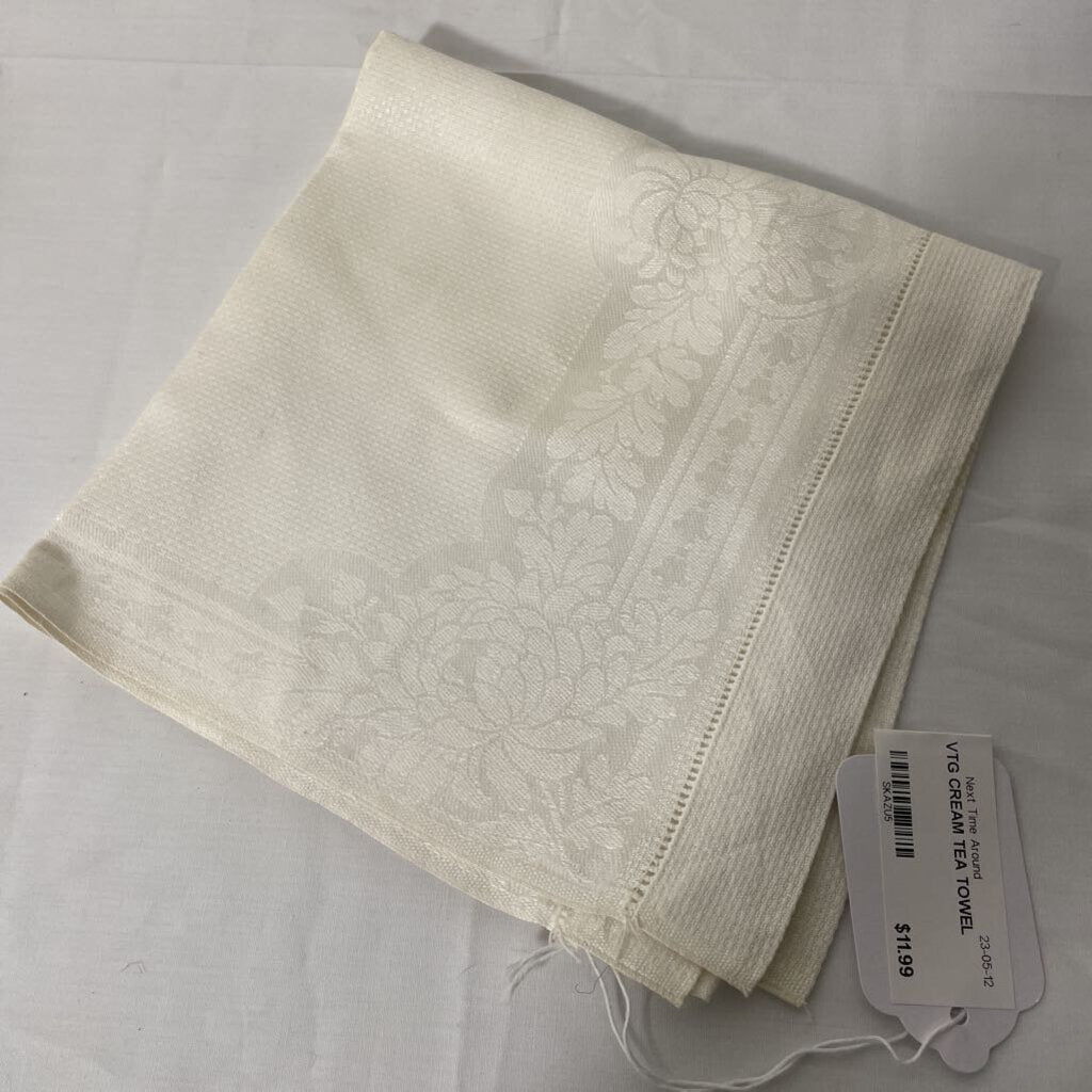 VTG CREAM TEA TOWEL