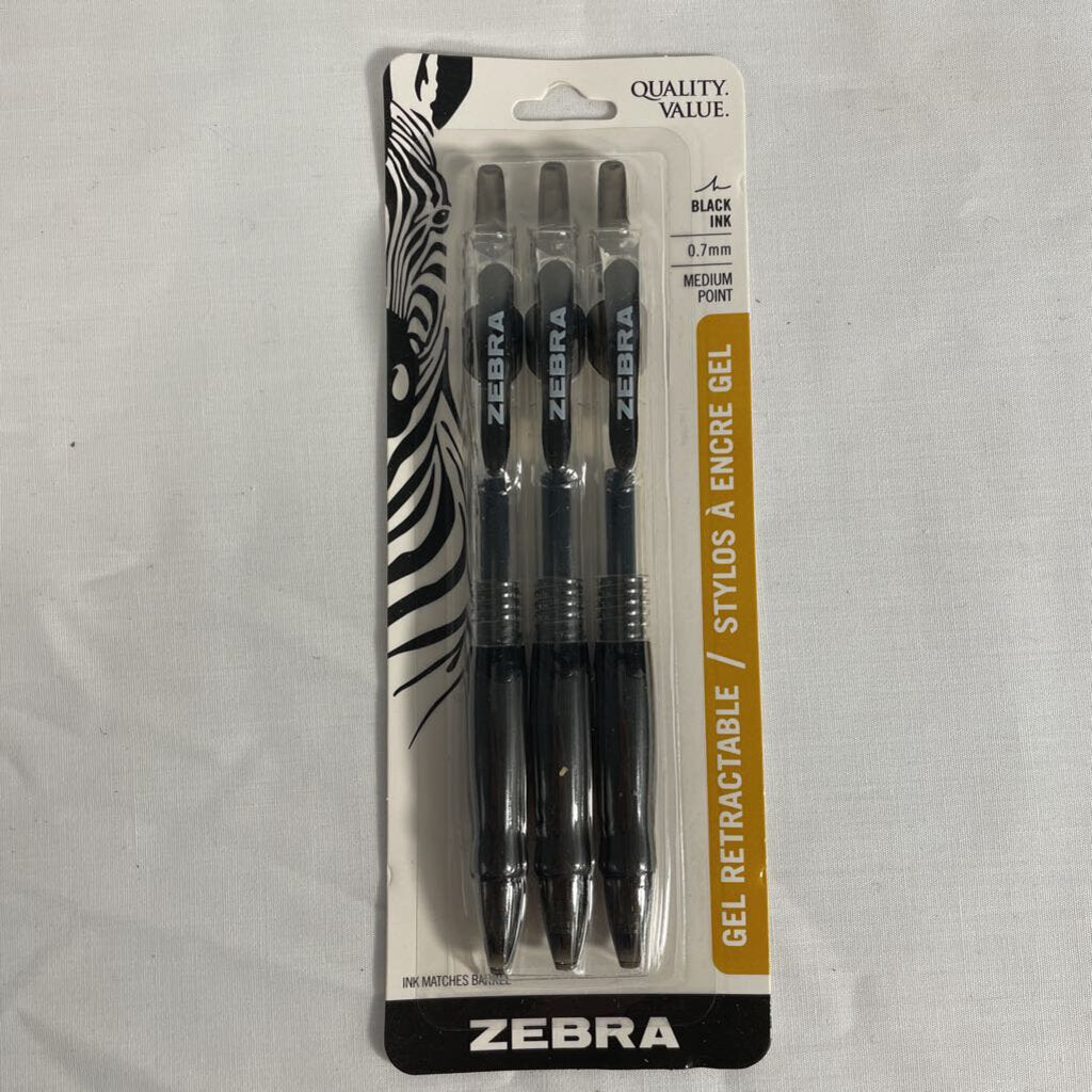 3-PACK ZEBRA GEL PENS - BLACK
