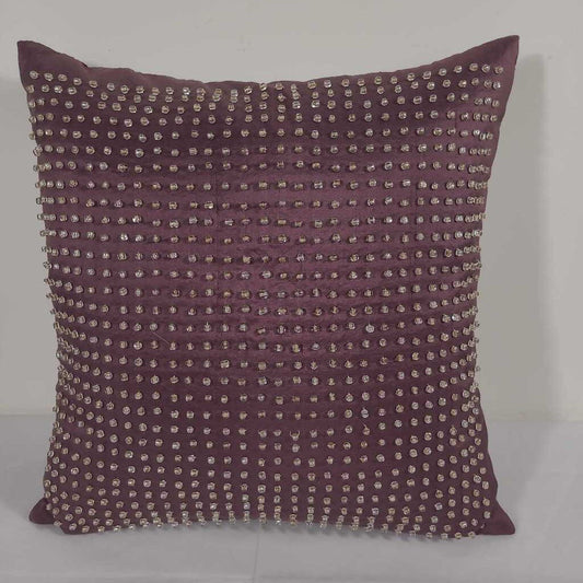 DOWN FILLED PURPLE BEAD PILLOW