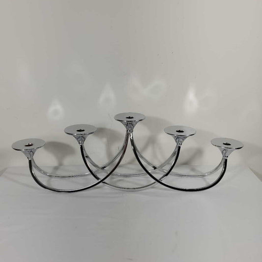 SILVER 5 CANDLE HOLDER