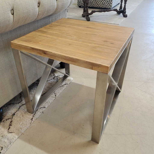 WOOD TOP END TABLE