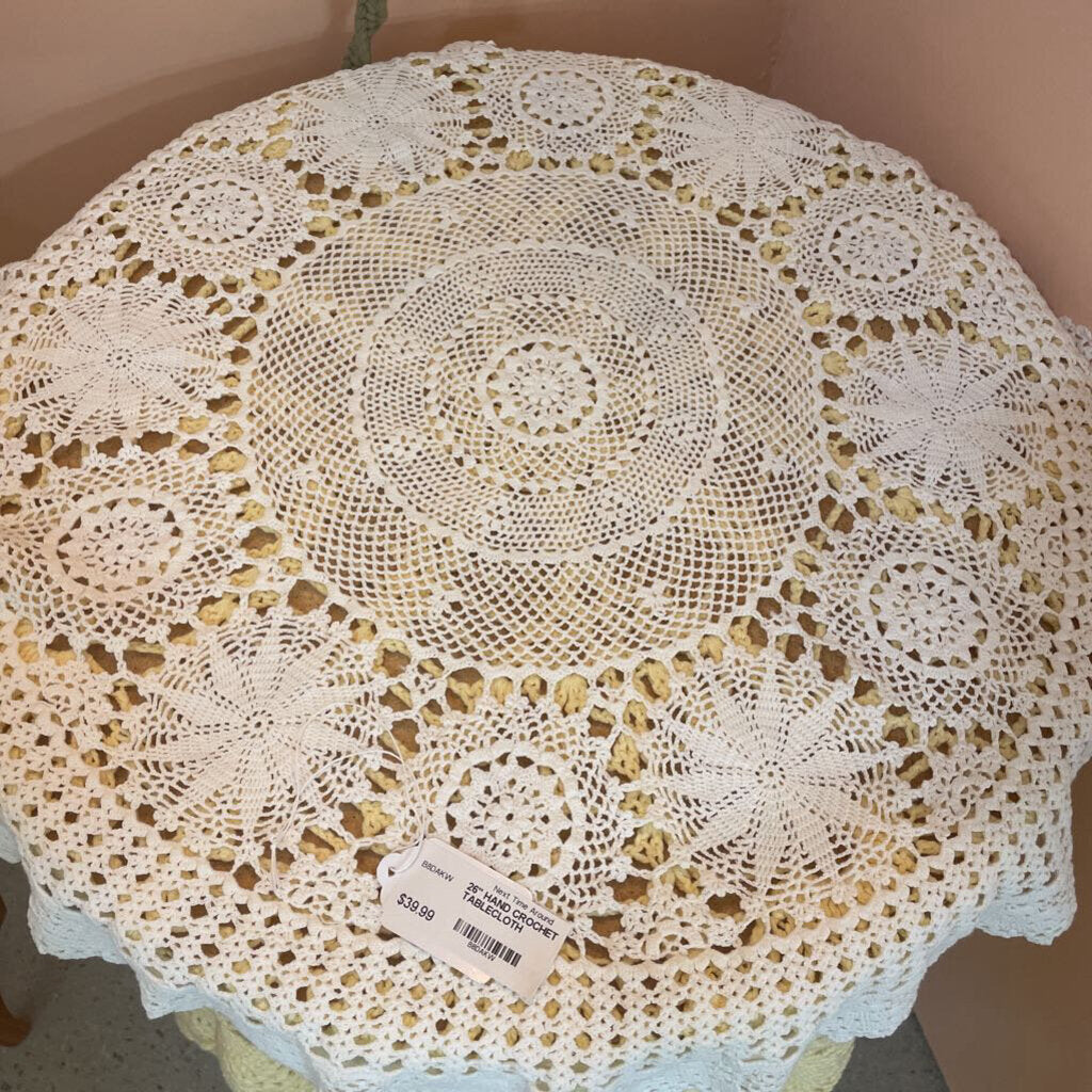 26" HAND CROCHET TABLECLOTH
