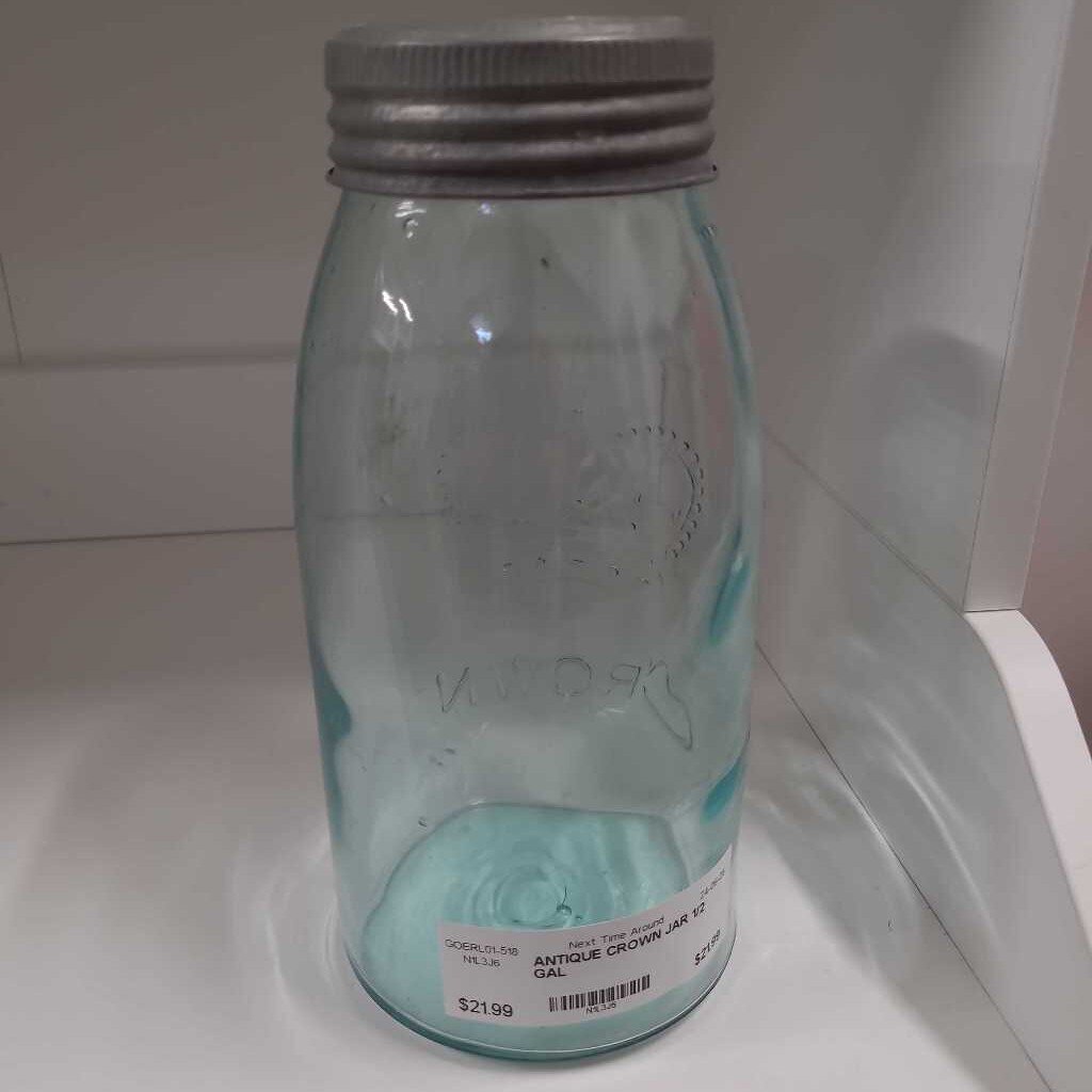 ANTIQUE CROWN JAR 1/2 GAL
