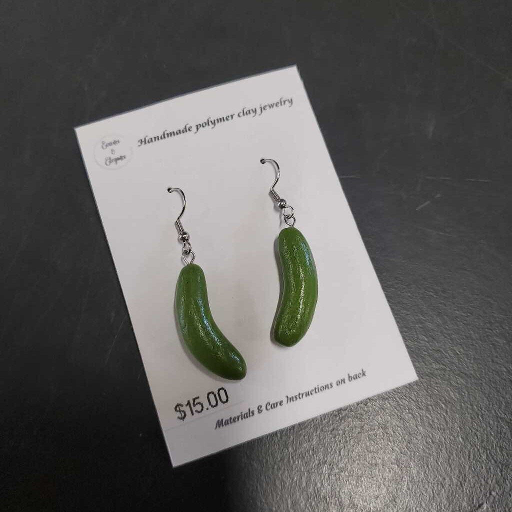 PICKLE EARRINGS - SILVER DANGLE