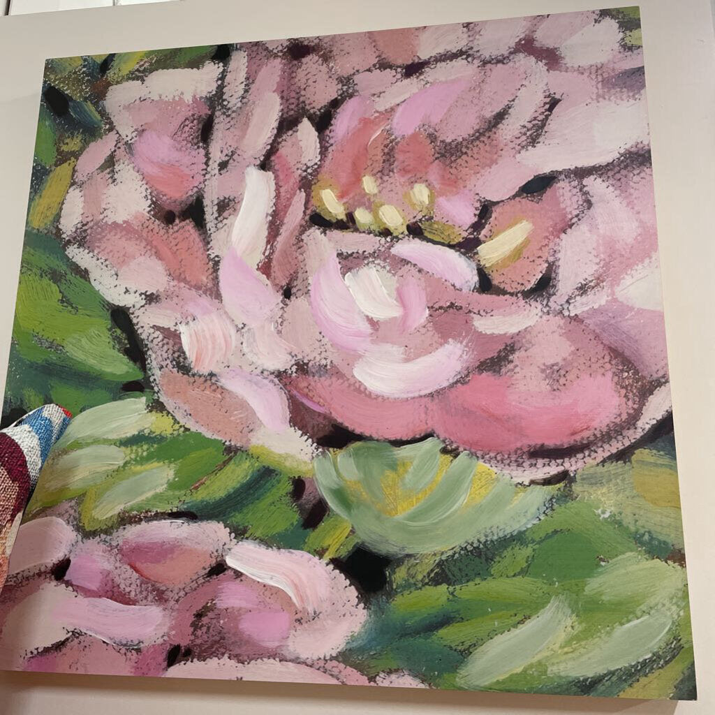 PEONY PRINT WOODEN PANEL
