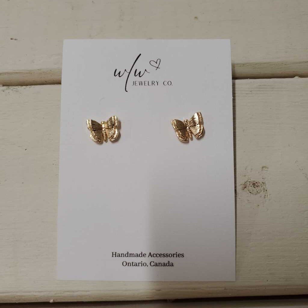 GOLD BUTTERFLY STUD