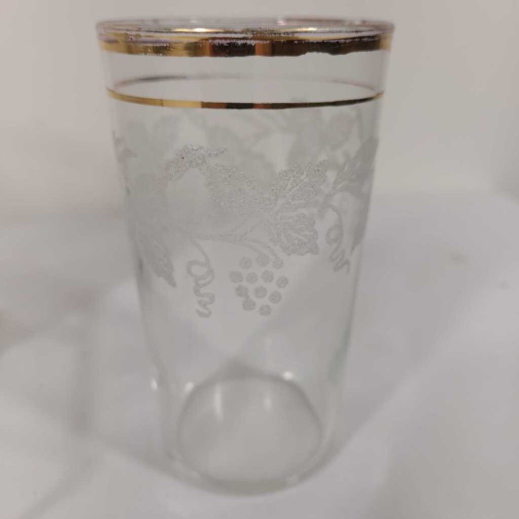 SET VTG BARTLETT COLLINS GRAPE LEAF GLASSES