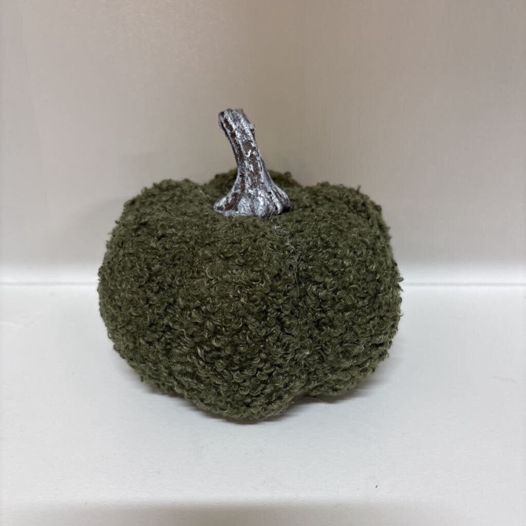 Fuzzy Green Pumpkin 4.25"