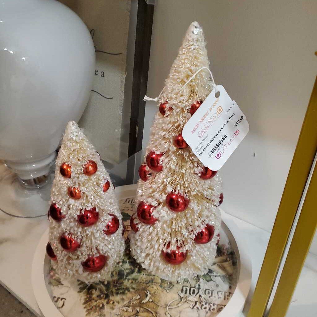 2pc Red Christmas Bulb Decor Trees