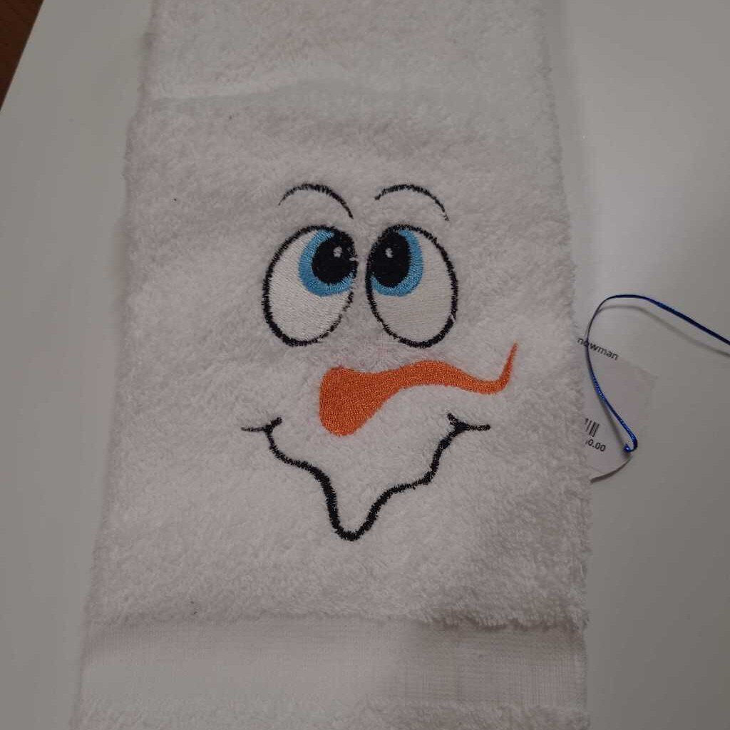 EMB Christmas hand towel boy snowman