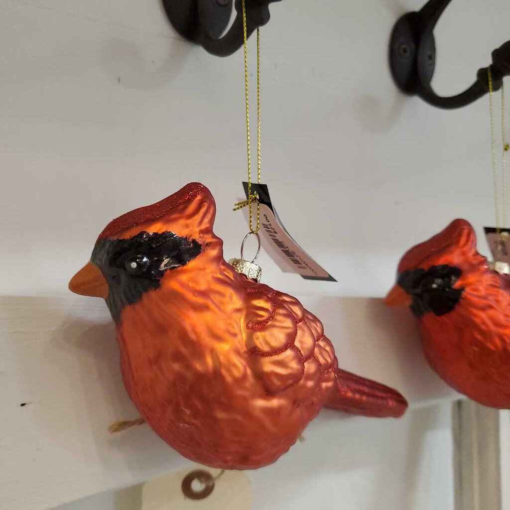 Large Hand Blown Glass Cardinal Ornament