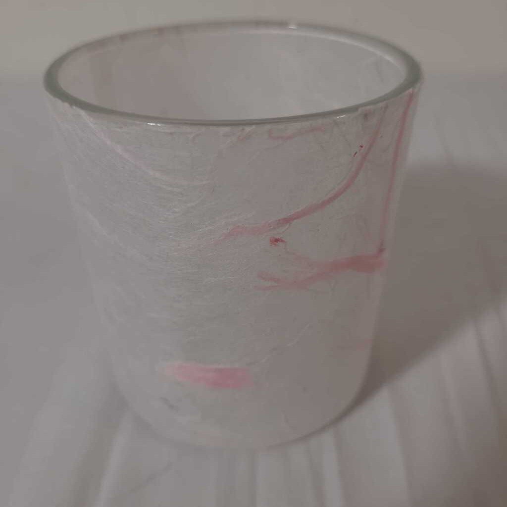 SM PINK & WHITE VOTIVE HOLDER