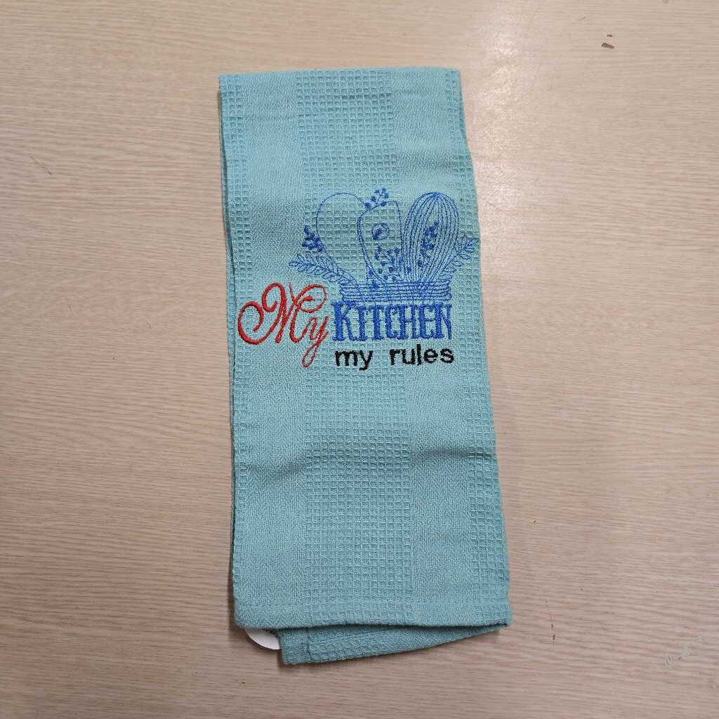 EMB T-towel light green my kitchen my rules