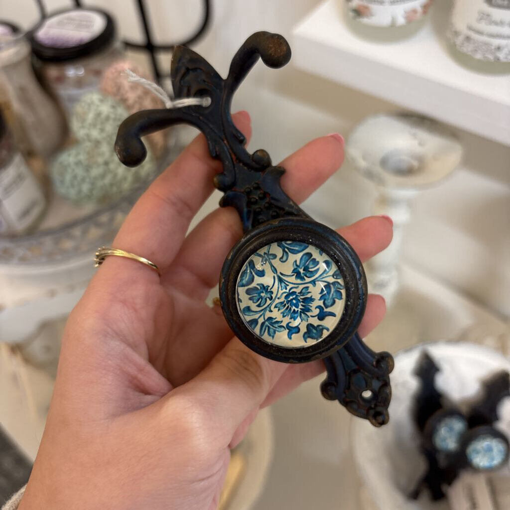 Cast Iron & Ceramic Decor Hook