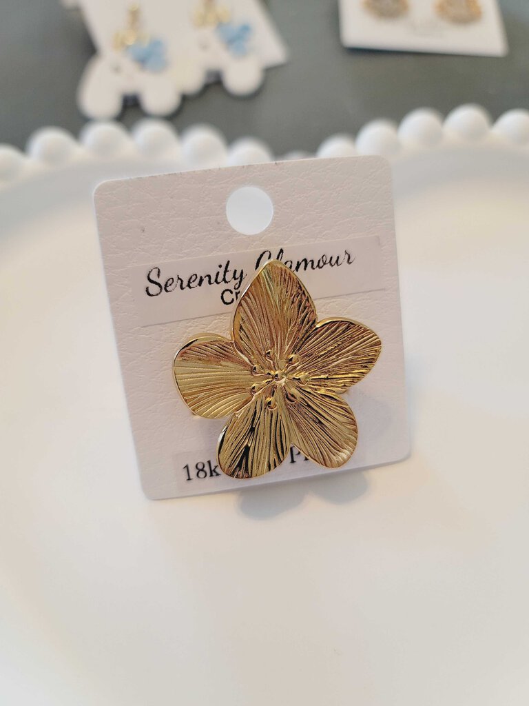 Gold Plated Large Flower Ring