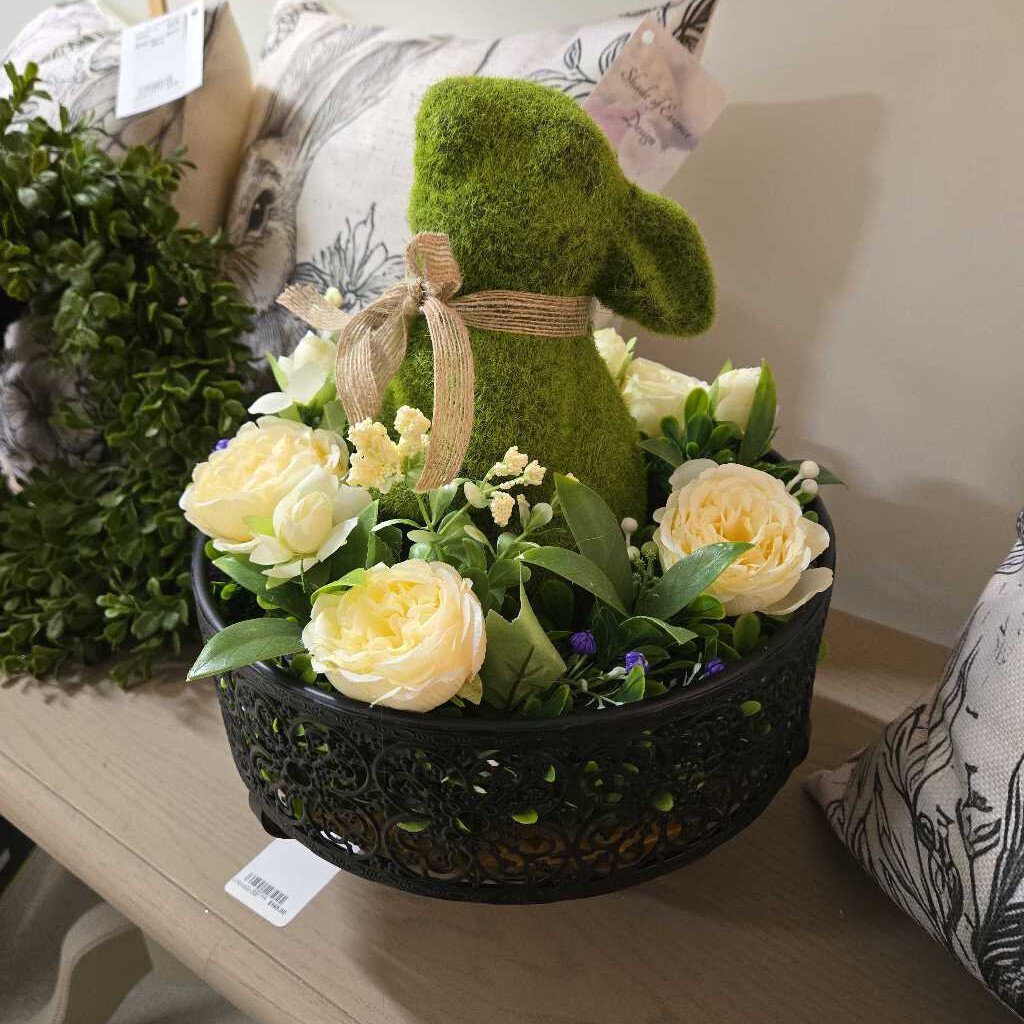 Grass Bunny Tray Floral Decor