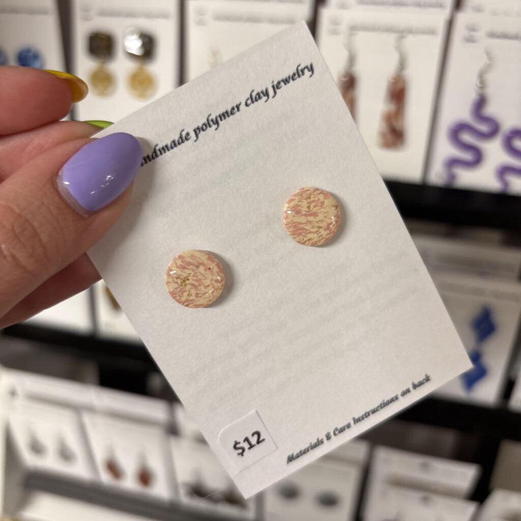 PINK, IVORY & GOLD MIX STUDS