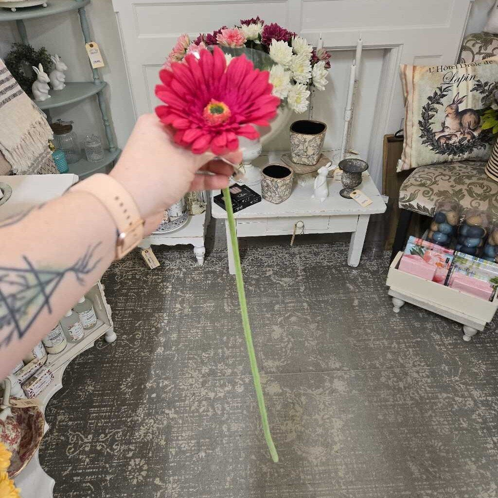25" Fresh Touch Gerber Daisy Stem - Rose