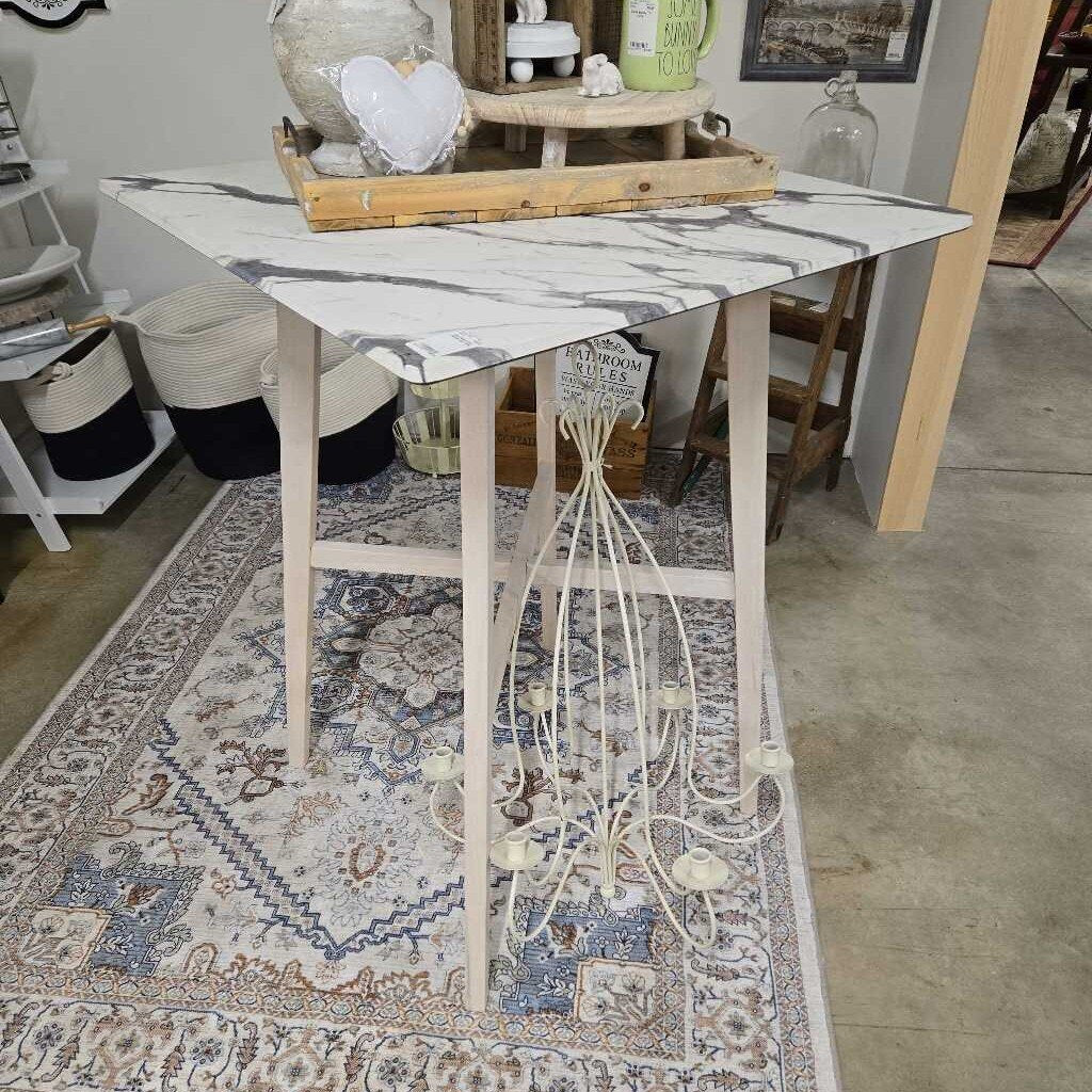 Bar Height Faux Marble top Table