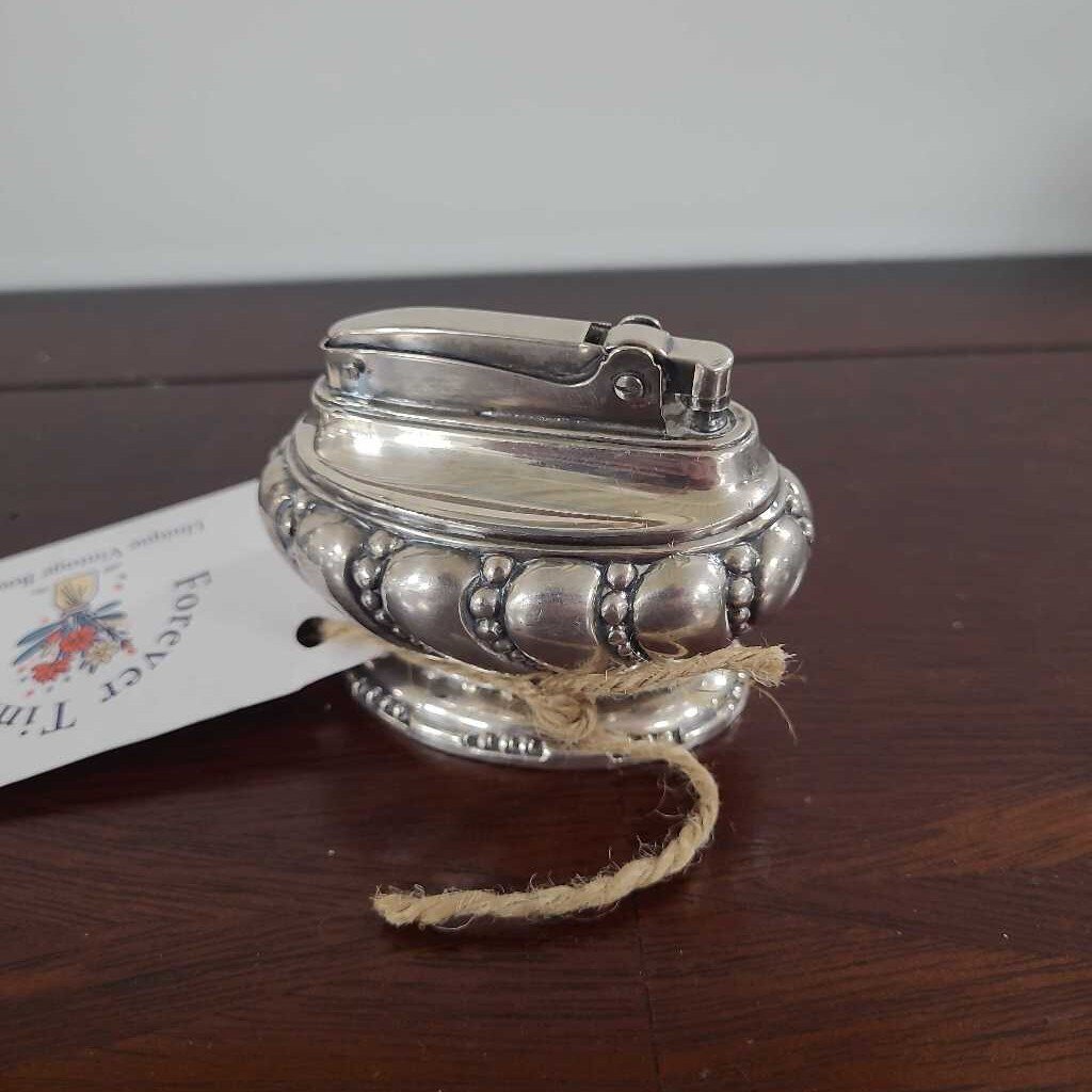 VINTAGE SILVER PLATED RONSON CROWN TABLE LIGHTER