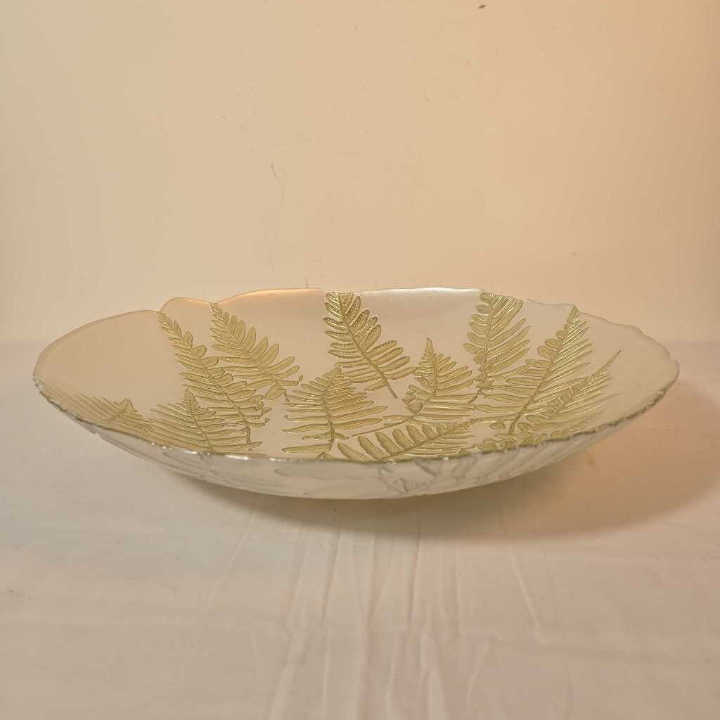 SILVER & GOLD DECORATIVE FERN BOWL