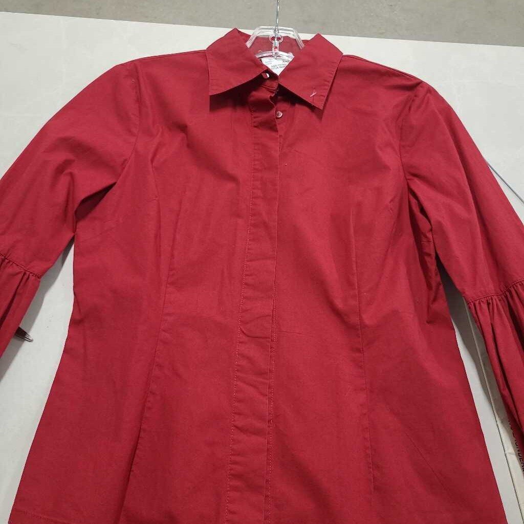 RED FITTED DRESS SHIRT